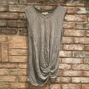 Madewell: Grey Sleeveless T-shirt with Knot